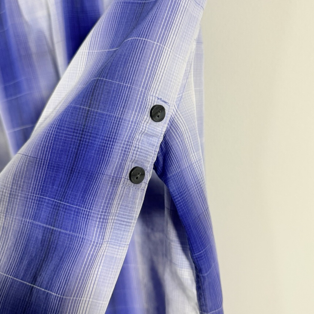 Calvin Klein Mens‎ Purple Plaid Button Down Shirt Cotton Tencel Long Sleeve L - Picture 10 of 13